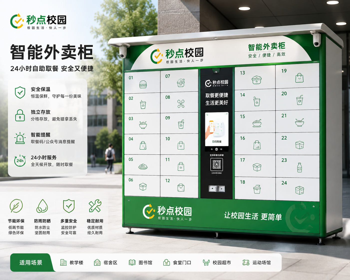 秒点校园智能外卖柜产品展示